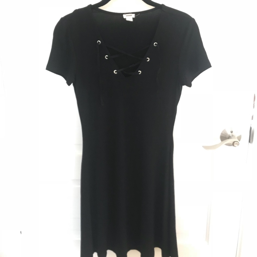 Adorable Lace Front Black Dress